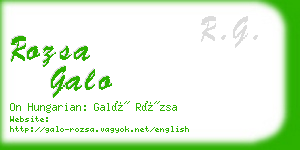 rozsa galo business card